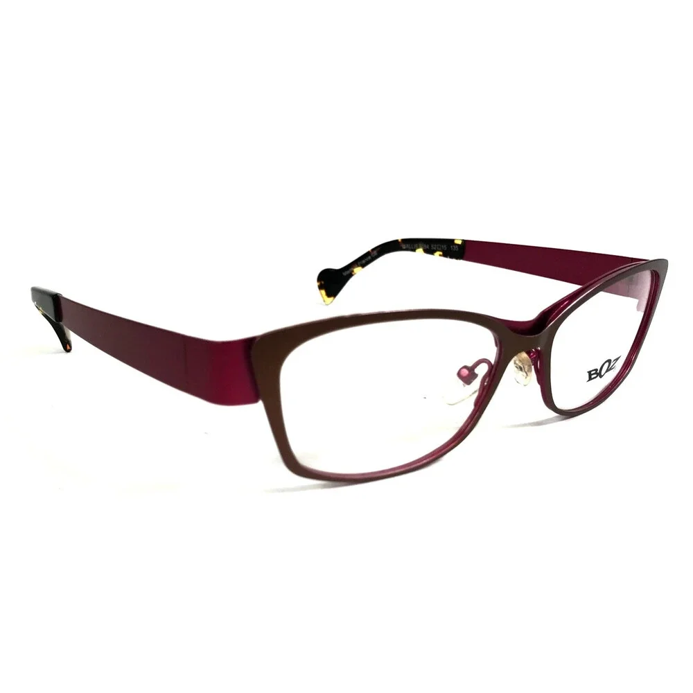 BOZ Eyeglasses Frames WALLIS 9284 Brown Fuchsia Cat Eye Full Rim 52-15-135